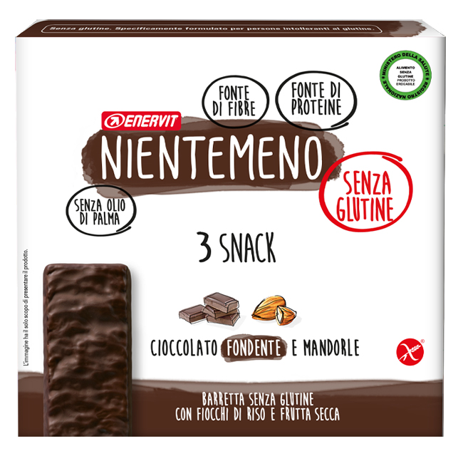 NIENTEMENO BAR FONDENTE MANDORLE 3 X 33 G - Luckyfarma.it