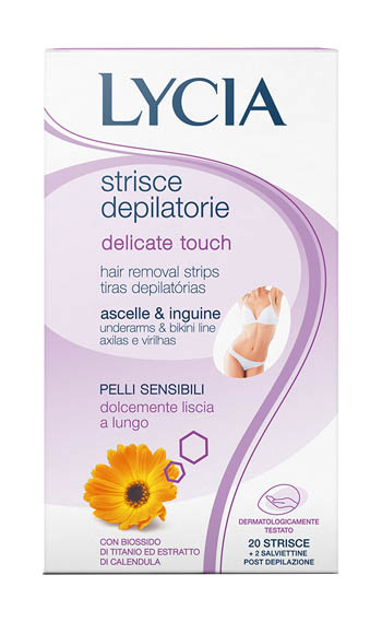 LYCIA STRISCE DEPILATORIE DELICATE TOUCH ASCELLE E INGUINE 20 PEZZI - Luckyfarma.it