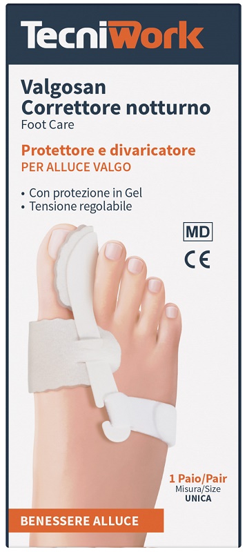 CORRETTORE NOTTURNO PER ALLUCE VALGO MISURA UNICA VALGOSAN 1 PAIO - Luckyfarma.it