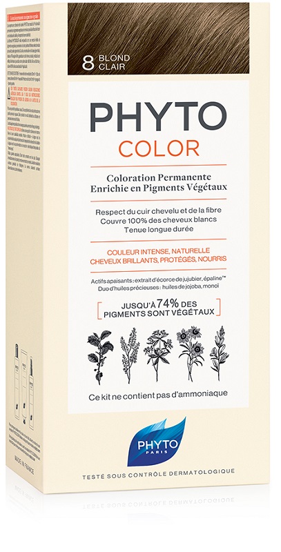 PHYTOCOLOR 8 BIONDO CHIARO 1 LATTE + 1 CREMA + 1 MASCHERA + 1 PAIO DI GUANTI - Luckyfarma.it