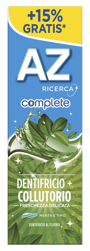 AZ COMPLETE DENTIFRICIO + COLLUTORIO FRESCHEZZA DELICATA 75 ML - Luckyfarma.it