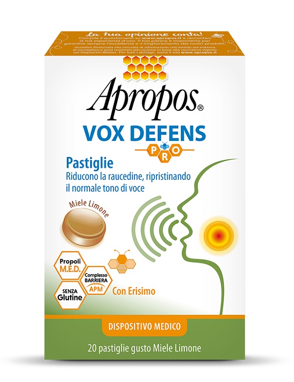 APROPOS VOX DEFENS PRO MIELE LIMONE 20 PASTIGLIE - Luckyfarma.it