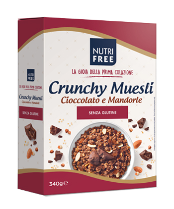 NUTRIFREE CRUNCHY MIX CIOCCOLATO E MANDORLE 340 G - Luckyfarma.it