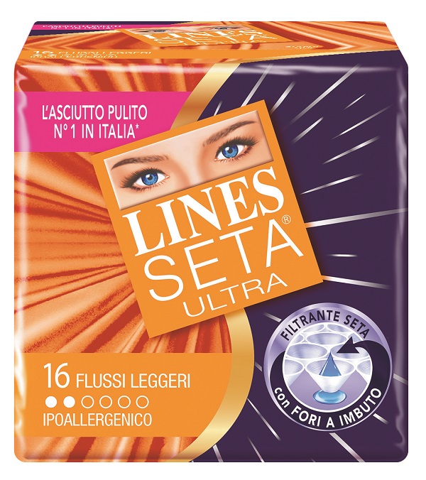 ASSORBENTE LINES SETA ULTRA LEGGERO 16 PEZZI - Luckyfarma.it
