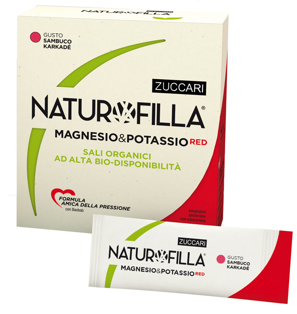 NATUROFILLA MAGNESIO & POTASSIO RED GUSTO SAMBUCO-KARKADE' 14 STICK PACK - Luckyfarma.it