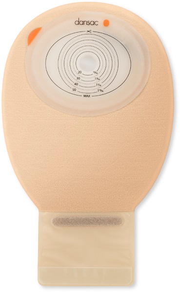 DANSAC NOVALIFE TRE 1 SACCA APERTA OPACA PIANA MAXI PER ILEOSTOMIA CON FINESTRA RITAGLIABILE 15-70X90 MM 550 ML 10 PEZZI - Luckyfarma.it