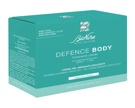 DEFENCE BODY TRATTAMENTO CELLULITE CREMA GEL DRENANTE RIDUCENTE 30 BUSTINE DA 10 ML - Luckyfarma.it