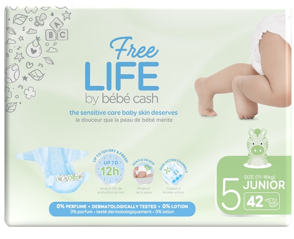 FREELIFE BY BEBECASH JUNIOR TAGLIA 5 11-25 KG GIROVITA 41-62 CM 42 PEZZI - Luckyfarma.it