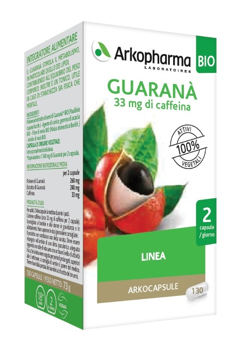 ARKO CAPSULE GUARANA' BIO 130 CAPSULE - Luckyfarma.it