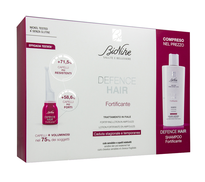 DEFENCE HAIR BIPACK RIDENSIFICANTE 21 FIALE 6 ML + SHAMPOO 200 ML - Luckyfarma.it