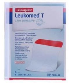 LEUKOMED T PLUS SKIN SENSITIVE MEDICAZIONE POST-OPERATORIA TRASPARENTE MPERMEABILE CON MASSA ADESIVA AL SILICONE 8X10CM 5 PEZZI - Luckyfarma.it