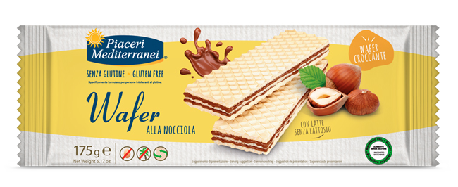 PIACERI MEDITERRANEI WAFER NOCCIOLA 175 G - Luckyfarma.it