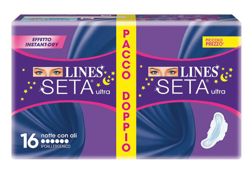 LINES SETA ULTRA ASSORBENTE NOTTE 16 PEZZI - Luckyfarma.it