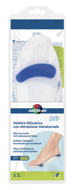 MASTER-AID FOOT CARE SOLETTA SILICONICA XL 43-44 EU ELEV METATARSO - Luckyfarma.it