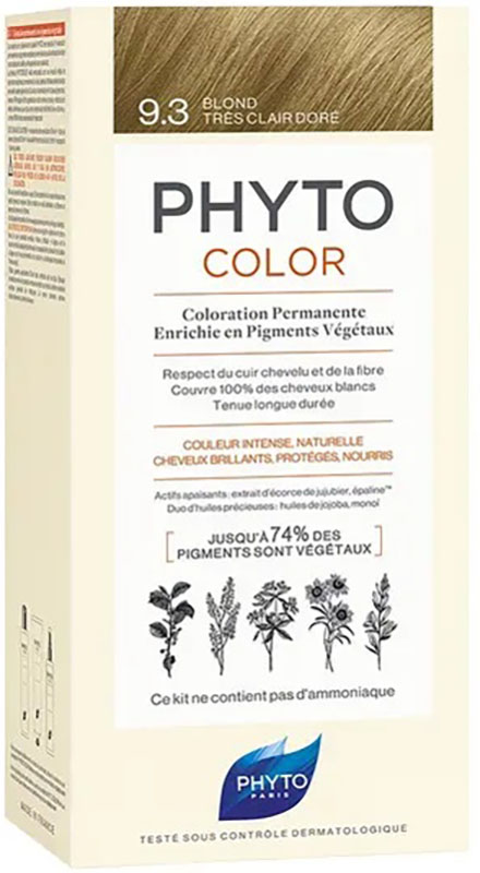PHYTOCOLOR 9,3 BIONDO CHIARISSIMO DORATO LATTE 50 ML + CREMA 50 ML + MASCHERA 12 ML - Luckyfarma.it