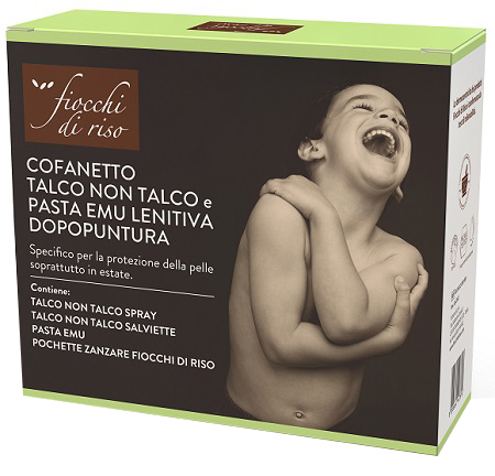 FIOCCHI DI RISO COFANETTO ZANZARE TALCO + PASTA EMU + TALCO NON TALCO SALVIETTE - Luckyfarma.it