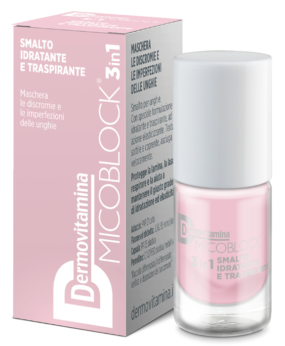 DERMOVITAMINA MICOBLOCK 3IN1 SMALTO IDRATANTE E TRASPIRANTE ROSA CHIARO 5 ML - Luckyfarma.it
