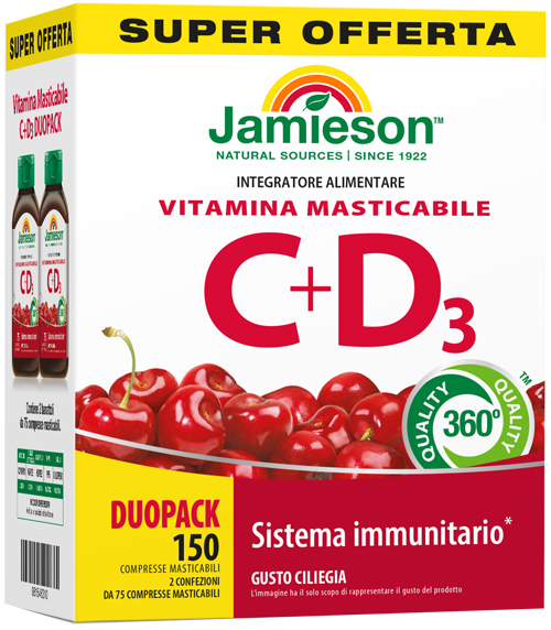 JAMIESON DUOPACK VITAMINA C+D 150 COMPRESSE - Luckyfarma.it