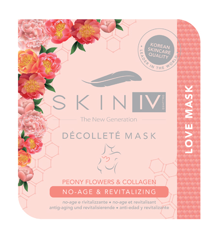 SKIN IV LOVE MASK MASCHERA DECOLLETE' COREANA MONOUSO FIORI PEONIA COLLAGENE NO AGE E RIVITALIZZANTE 25 G - Luckyfarma.it