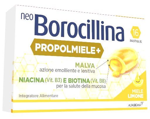 NEOBOROCILLINA PROPOLMIELE+ MIELE/LIMONE 16 PASTIGLIE - Luckyfarma.it