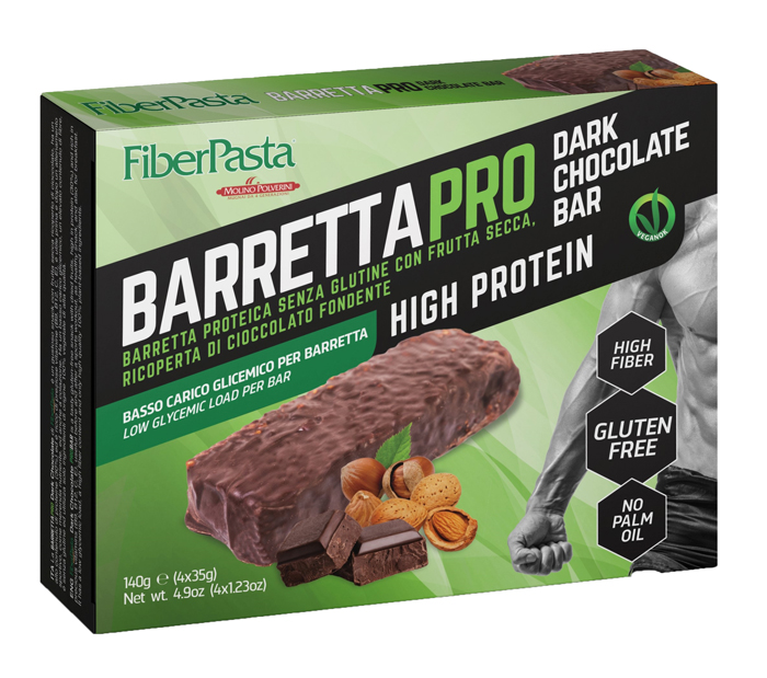 FIBERPASTA BARRETTA PROT DARK CHOCOLATE 4X35 G - Luckyfarma.it