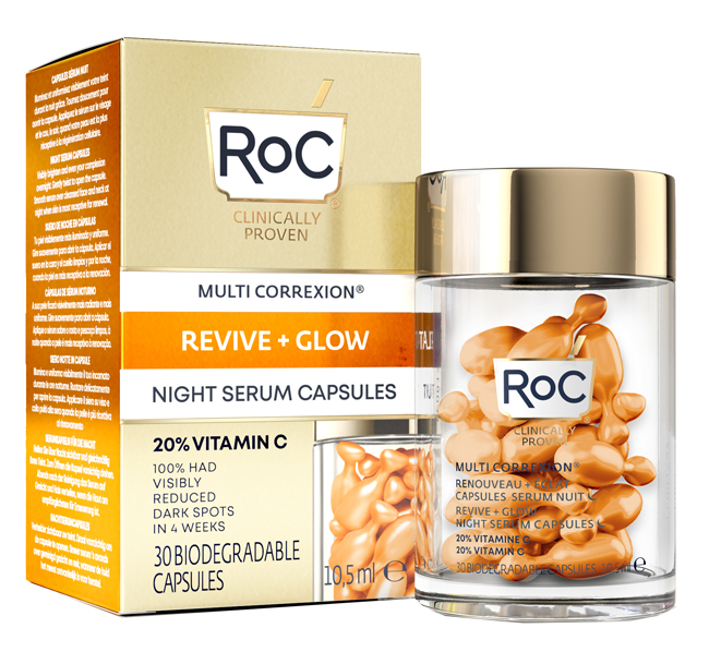 ROC MULTI CORREXION REVIVE + GLOW SIERO VISO NOTTE CAPSULE - Luckyfarma.it