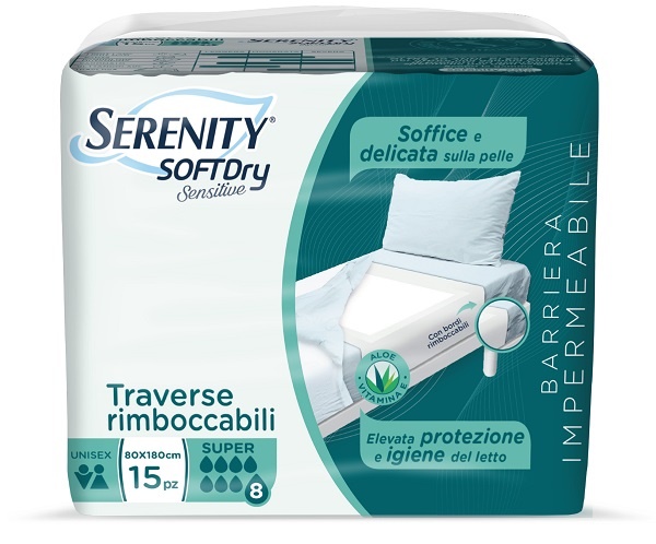 SERENITY TRAVERSA SD SENSIIVE SUPER 80X180 CM 15 PEZZI - Luckyfarma.it