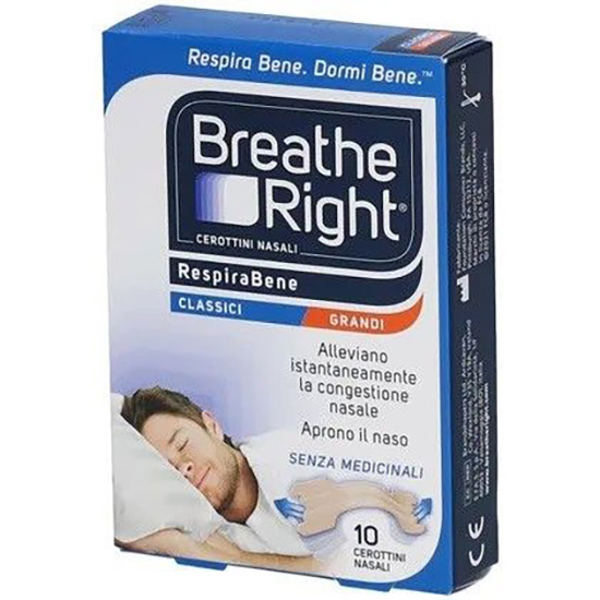 CEROTTI NASALI BREATHE RIGHT CLASSICI GRANDI 10 PEZZI - Luckyfarma.it