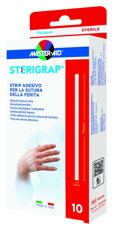 MASTER-AID STERIGRAP STRIP ADESIVO SUTURA FERITE 75X3 MM 10 PEZZI - Luckyfarma.it