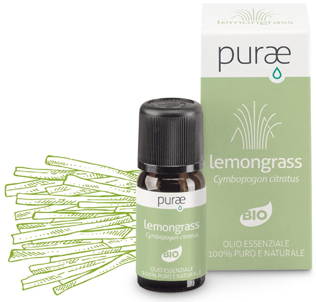 PURAE OE LEMONGRASS BIO CYMBOPOGON FEXUOSUS PARTI AEREE 10 ML - Luckyfarma.it