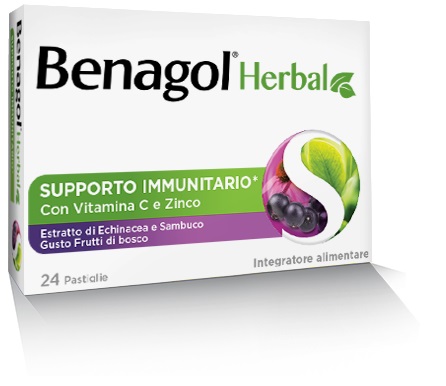 BENAGOL HERBAL FRUTTI DI BOSCO 24 PASTIGLIE - Luckyfarma.it
