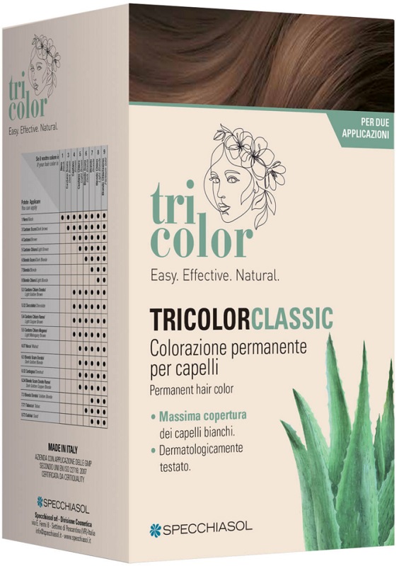 TRICOLOR CLASSIC 6 BIONDO SCURO 2 TUBI 50 ML + 2 SHAKER 50 ML + 4 BUSTINE 8 ML - Luckyfarma.it