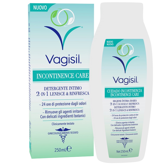 VAGISIL INCONTINENCE CARE DETERGENTE INTIMO 2IN1 LENISCE & RINFRESCA 250 ML - Luckyfarma.it