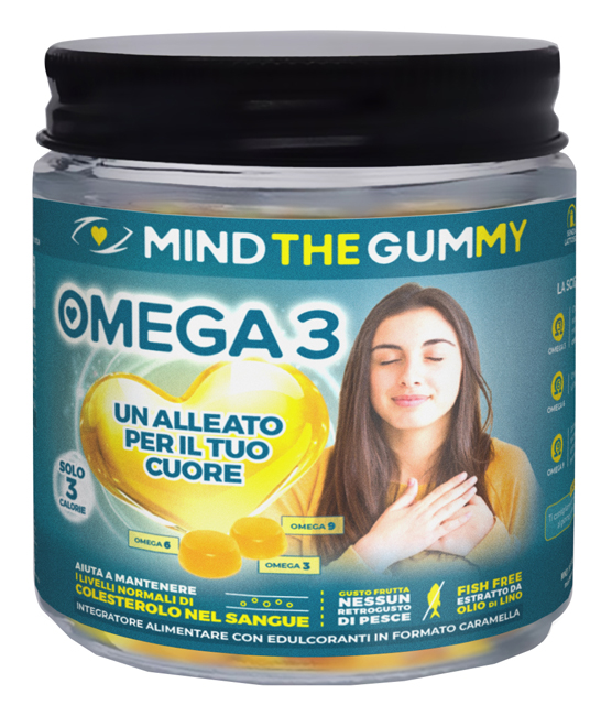 MIND THE GUMMY OMEGA3 60 PASTIGLIE GOMMOSE GUSTO MIX DI FRUTTA SENZA ZUCCHERO - Luckyfarma.it