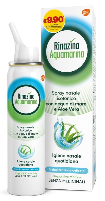 SOLUZIONE ISOTONICA RINAZINA AQUAMARINA ALOE DELICATA PROMO 100 ML - Luckyfarma.it