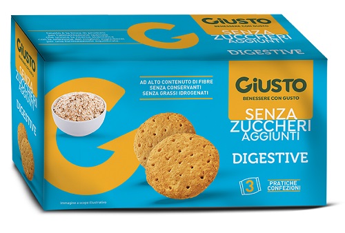 GIUSTO SENZA ZUCCHERO BISCOTTI DIGESTIVE 3 PEZZI DA 75 G - Luckyfarma.it